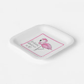 Flamingo Flocking Fabulous am vierzigsten Grenzübe Pappteller (Gewinkelt)