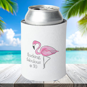 Flamingo Flocking Fabulous mit 30 / 30. Geburtstag Dosenkühler
