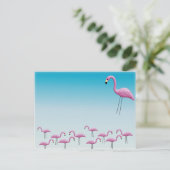 Flamingo Flocking Postkarte (Stehend Vorderseite)