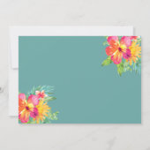 Flamingo Floral Baby Dusche Einladung (Rückseite)