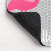 FLAMINGO FLORAL KUSTOMIZABLE SILVER GRAY LEOPARD MOUSEPAD (Ecke)