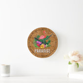 Flamingo Floral Paradise Runde Wanduhr (Zuhause)