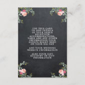 flamingo florale Hochzeit Details Karte (Rückseite)