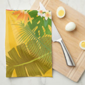 Flamingo Florida Welcome Yellow Orange Geschirrtuch (Viertel Falte)