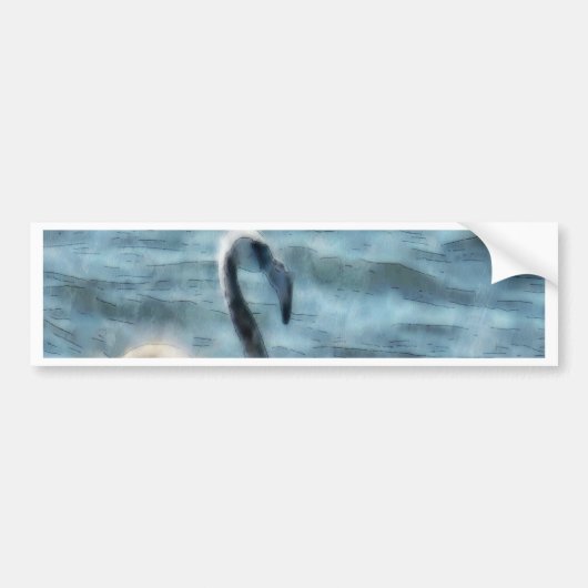 Flamingo-Flöte am Meer Wasserfarbe Autoaufkleber (Vorne)