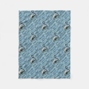 Flamingo-Flöte am Meer Wasserfarbe Fleecedecke