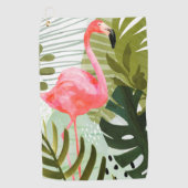 Flamingo Forest Golfhandtuch (Vorderseite)