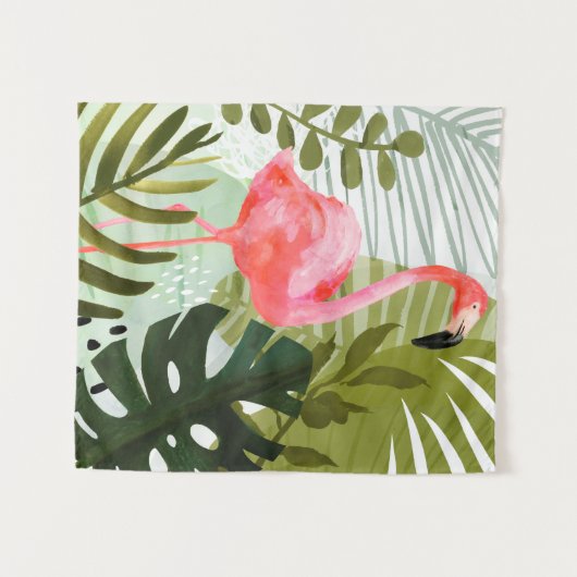 Flamingo Forest Wandteppich (Vorderseite (Horizontal))