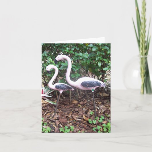 Flamingo Foto Faltkarte (Vorderseite)