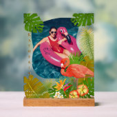 Flamingo Foto Tropical Acrylic Sign Acrylschild (Neutral)