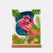 Flamingo Foto Tropical Acrylic Sign Acrylschild (Vorderseite)