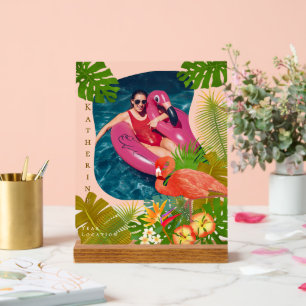 Flamingo Foto Tropical Acrylic Sign Acrylschild