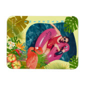 Flamingo-Foto tropisch gelb Magnet (Horizontal)