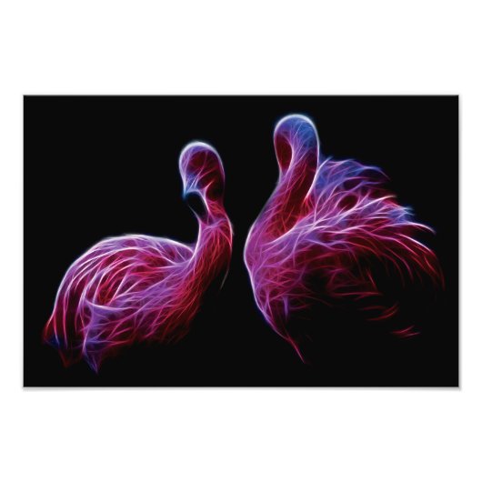 Flamingo Fraktal Fotodruck (Vorne)