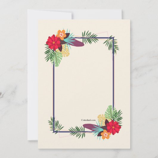 Flamingo Frame Einladung (Rückseite)