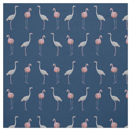 Flamingo Frenzy Fabric (Marine) Stoff (Muster)