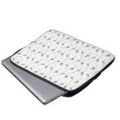 Flamingo Frenzy Laptop Sleeve (weiß) (Vorne Knopf)