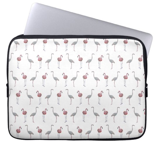 Flamingo Frenzy Laptop Sleeve (weiß) (Vorderseite)