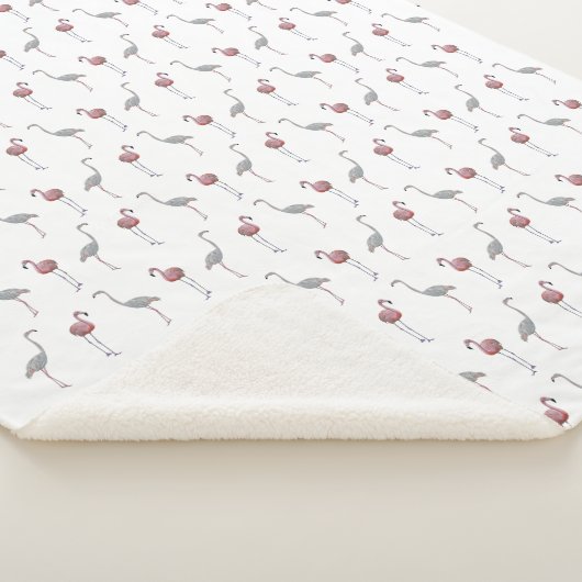 Flamingo Frenzy Sherpa Blanket (Farbe wählen) Sherpadecke (3/4)