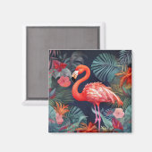 Flamingo Frenzy: Square Kühlschrank Magnet (Vorderseite/Rückseite)