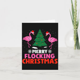 Flamingo Frohe Flockige Weihnachten Lustiges Xmas Karte