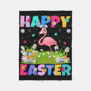 Flamingo Frohe Ostereier-Suche Hasenohren Flamingo Fleecedecke