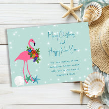 Flamingo Frohe Weihnachtsbotschaft Flache Festtags