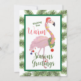 Flamingo Froher Festtage Flat Christmas Card Einladung