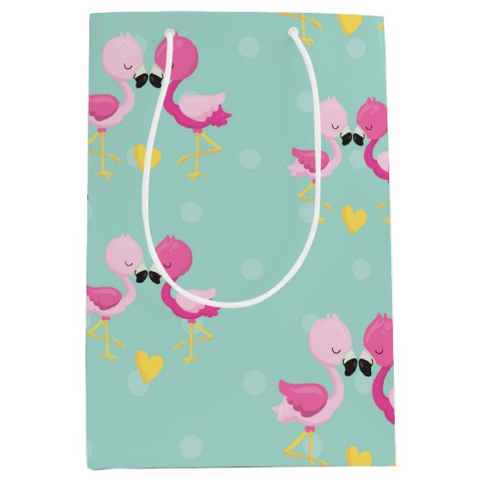 Flamingo Fun Design 1 Mittlere Geschenktüte (Vorderseite)