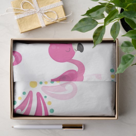 Flamingo Fun Design 2 Seidenpapier (Geschenk)