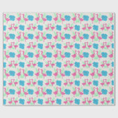 Flamingo Fun tropisches Muster Geschenkpapier (Flach)