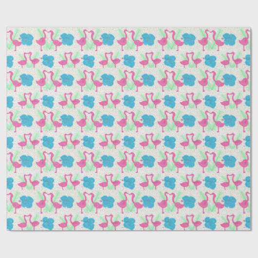 Flamingo Fun tropisches Muster Geschenkpapier (Flach)