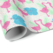 Flamingo Fun tropisches Muster Geschenkpapier (Rolleneckpunkt)