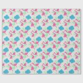 Flamingo Fun tropisches Muster Geschenkpapier (Flach)