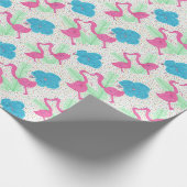 Flamingo Fun tropisches Muster Geschenkpapier (Ecke)