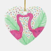 Flamingo Fun tropisches Muster Keramikornament (Hinten)
