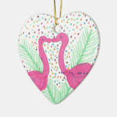 Flamingo Fun tropisches Muster Keramikornament (Links)
