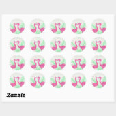 Flamingo Fun tropisches Muster Runder Aufkleber (Blatt)