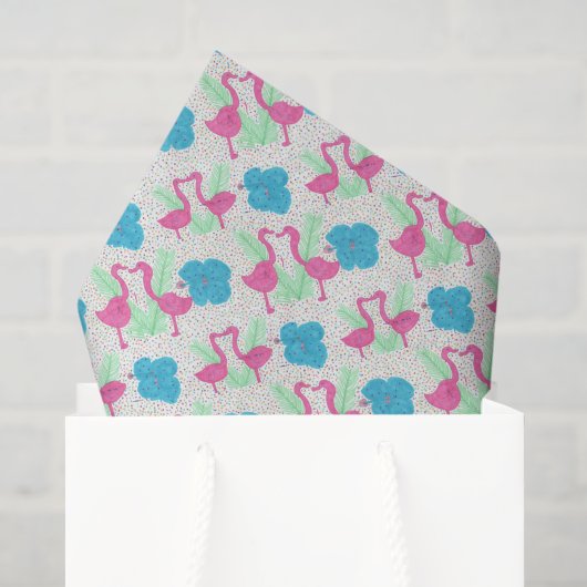 Flamingo Fun tropisches Muster Seidenpapier (Geschenktüte)