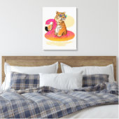 Flamingo | Funny Chillin Flamingo Tiger Friends Leinwanddruck (Insitu (Schlafzimmer))