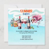 Flamingo Funny Design für Party Save The Date (Vorderseite)