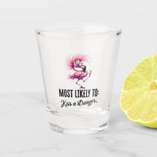 Flamingo Funny Face für Party Schnapsglas