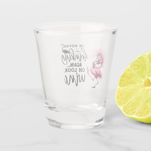 Flamingo Funny Face für Party Schnapsglas (Rückseite)
