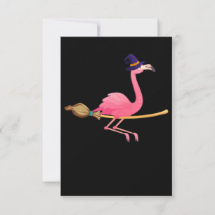Flamingo   Funny Flamingo Hexeny Halloween Dankeskarte