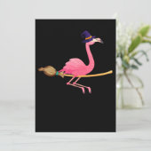 Flamingo | Funny Flamingo Hexeny Halloween Einladung (Stehend Vorderseite)