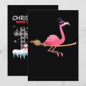 Flamingo | Funny Flamingo Hexeny Halloween Save The Date (Vorne/Hinten)