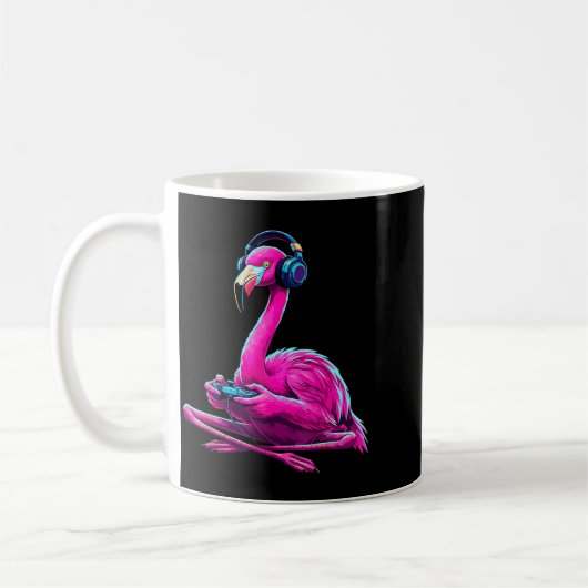 Flamingo Gaming Animal Video Games Funny Flamingo Kaffeetasse (Links)