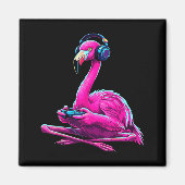 Flamingo Gaming Animal Video Games Funny Flamingo Magnet (Vorne)