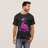 Flamingo Gaming Animal Video Games Funny Flamingo T-Shirt (Vorne ganz)