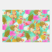 Flamingo Garden Aquamarin Geschenkpapier Set (Vorderseite 3)